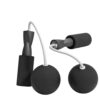 Tdoutop Weighted Jump Rope for Exercise With Cordless Training Indoor Friendly Design Foam Covered Secure Handle Smooth Rotation Steel Bearing Suitable for Home Bedroom Quiet Workout, Classic Black