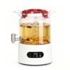Tea Barrel Warmer Base with Wood Lid, Water Bucket Heating Holder(White,5L)