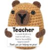 Teacher Appreciation Gifts for Men Women, End of Year Back to School Teacher Gifts, Retirement Thank You Gift for Teachers Birthday Thanksgiving Day Christmas, Crochet Capybara Teachers Desk Decor