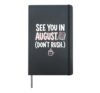 Teacher August Don't Rush Back to School Hardcover Journal, Black