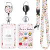 Teacher Floral Lanyard with ID Badge Holder and Retractable Badge Reel