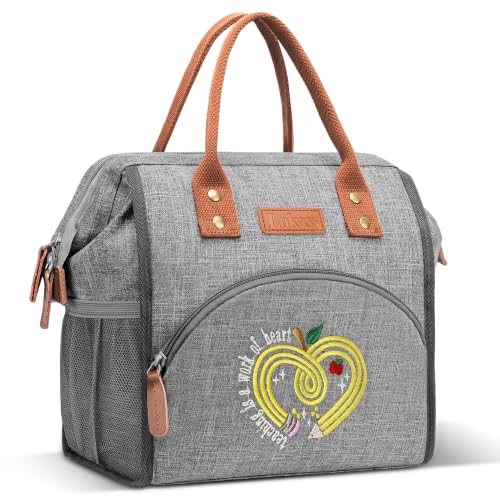 Teacher Gifts for Women- Customized Teacher Lunch Bag, Teacher Bags for Work, Gift for Teacher, Wide-open Insulated Lunch box Reusable Leakproof Cooler Bag, Teacher Accessories for Work (Style 7)