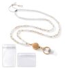Teacher Lanyards for ID Badges and Keys, Retractable Beaded Lanyard for Women with Badge Reel and 2 Clear ID Holders Accessory for Teachers, Nurses and Office Staff, Clear