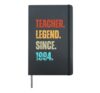 Teacher Legend Since 1994 Retro School Birthday Hardcover Journal, Black