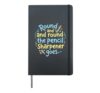 Teacher Pencil Sharpener Goes Round Back To School Hardcover Journal, Black