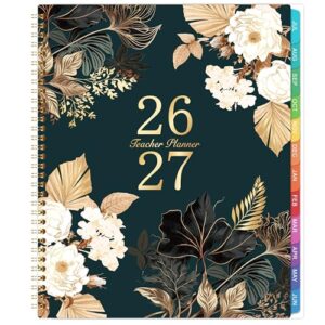 Teacher Planner 2026-2027 - 9'' x 11'', 2026-2027 Teacher Planner Academic Year, JULY 2026 - JUNE 2027, Weekly & Monthly Lesson Plan Book with Quotes, Twin-Wire Binding, Monthly Tabs, Back Pockets