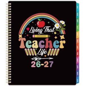 Teacher Planner 2026-2027 - Teacher Lesson Planners 2026-2027 from Jul. 2026- Jun. 2027, 8.5" x 11" Academic Planner for School Year with Colorful Tabs and Inner Pocket