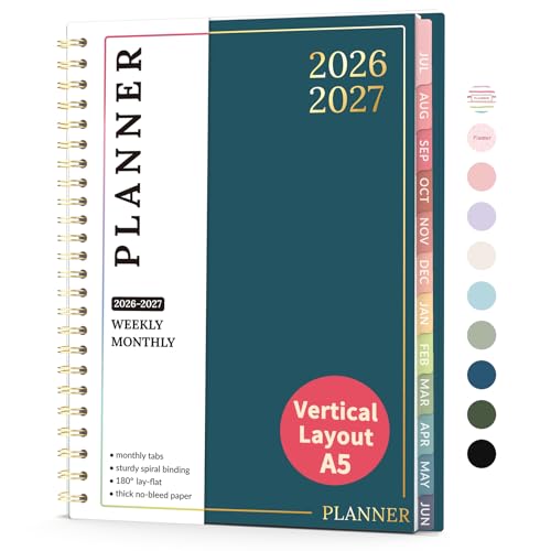 Teacher Planner 2026-2027, Forvencer Academic Planner 2026-2027, Jul 2026 - Jun 2027, 6.3" x 8.5", Weekly & Monthly Planning Book with 7 Periods, School Agenda for Teacher Student, A5,Dark Blue
