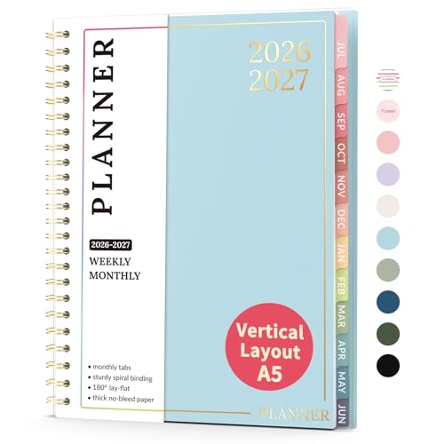 Teacher Planner 2026-2027, Forvencer Academic Planner 2026-2027, Jul 2026 - Jun 2027, 6.3" x 8.5", Weekly & Monthly Planning Book with 7 Periods, School Agenda for Teacher Student Homeschool, A5,Blue