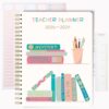 Teacher Planner 2026-2027, Horizontal Lesson Plan Book for Teachers | Colorful Books Cover, 8.5" x 11" | Weekly & Monthly Academic Year Lesson Planner, July 2026-June 2027 | Stickers & Bookmark
