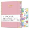 Teacher Planner 2026-2027, Jul 2026-Jun 2027 Academic Year, 8.5" x 11" Lesson Planner Book for Teachers Calendar, Spiral Bound Planners, Colorful Monthly Tabs, Hardcover, Corner Protectors - Pink