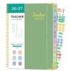 Teacher Planner 2026-2027, July 2026-June 2027 Academic Year, Large 8.5" x 11" Teacher Lesson Planner 2026-2027 with Colorful Monthly Tabs, Teacher Calendar Book for Homeschool, Hardcover - Green