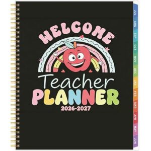 Teacher Planner 2026-2027, Teacher Planner for Academic Year, July 2026 - June 2027, Lesson Planner 2026-2027, Homeschool Plan Book, 8.5’’ x 11’’ with Tabs ＆Pocket, Flexible Cover, School Calendar