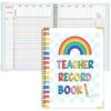 Teacher Record Book Spiral Bound Teacher Grade Book with Metal Corner Protector, 100gsm Thick Paper, Waterproof Thick Cover, Favors Gift Gradebook for Teachers Double-Sided Color Printing 8.3''x11.4''