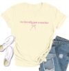 Teacher Shirts for Women Cute Teach Bow Graphic Tshirt I'm Literally Just a Teacher Teaching Short Sleeve Tops Apricot