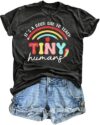 Teacher Shirts for Women Funny Graphic Tees Tops Casual Letter Print Teacher Gift Tshirt Darkgrey