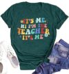 Teacher T Shirt Women Teacher Life Short Sleeve Teacher's Day Gift Shirt Back to School Shirt Tee Top(Green,X-Large)
