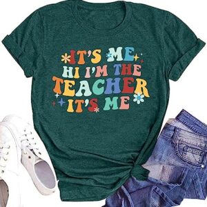 Teacher T Shirt Women Teacher Life Short Sleeve Teacher's Day Gift Shirt Back to School Shirt Tee Top(Green,X-Large)