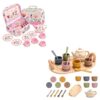 Tea Party Set for Little Girls, Flower Tea Set Toys with Silicone Tea Party Set