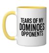 Tears Of My Dominoes Opponents Ceramic Mug, Yellow/White, 11oz