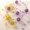 TeaSu 24Pcs Floating Bead String for Floating Candle Centerpieces, Colorful Pearl Bead for Vase Filler, Table Centerpiece, Wedding Reception and Home Decoration (Purple Yellow Green)