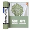 TECKWRAP Heat Transfer Vinyl for T-Shirts, 50+ Washes, 12" x6FT Khaki Green