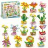 Tecnobicho 12-in-1 Flower Building Set, Botanical Collection Floral Decor Kit, Creative STEM Toy Christmas Birthday Easter Gift for Kids Girls Boys 6+ Years Old