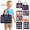 Teefrye Toddler Busy Board Montessori Toys for Boy, Activity Book Educational for Learning Fine Motor Skills, Travel Toys for Airplane Car, Birthday Gifts for Boys Toddlers