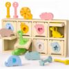 Teekdeer Montessori Toys for 2 Year Old|Wood Lock and Key Toy Fine Motor Skills Color Sorting Shapes Games for Toddlers 1-3|Preschool Learning Activities Birthday Gifts for 2 Year Old Girls and Boy