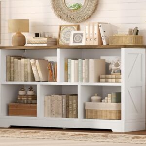 TEENFON 5 Cube Storage Organizer Bookshelf, Freestanding Open Cube Shelf/Storage, Book Shelf for Living Room, Home Office