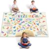 Teenyyou 5 x 3.3 ft Large Classroom Rug Elementary Reading Educational Area Rug Kids Room Children Classroom Carpet Playroom Learning Colorful Square School Decor Seating Carpet 7 Seats
