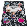 Teenyyou 5 x 7.6 ft Large Classroom Rug Composition Book Elementary Educational Area Rug Kids Room Children Classroom Carpet Playroom Learning Colorful Square School Decor Seating Carpet 7 Seats