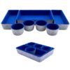 Teeo - Organizers for Drawers - Kitchen Drawer Organizers and Storage - Small Organizer Bins - Makeup Drawer Organizer - Home Office Desk Dividers Compartment Organization - Pack of 7, Royal Blue