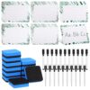 TEHAUX 12 Pack Small White Boards, 8.5"x12" Double Sided Magnetic Dry Erase Boards, Portable Handheld Lined Whiteboards with Eucalyptus Borders for Students & Teachers, Includes 12 Markers, 12 Erasers