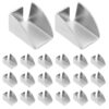 TEHAUX 30pcs Silver Metal Shelf Support Pegs for Filing Cabinets and Office Shelving Units, Iron Shelf Clips with Polished Edges and Tool-Free Adjustment, for Document Organization