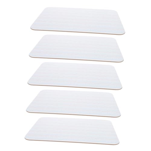 TEHAUX 5pcs Double-Sided Dry Erase Whiteboard 9x12 Inch with Ruled and Blank Sides, High Density Board for Handwriting Practice, Reusable and Easy to Erase, for Classroom and Office Use