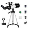 Telescope, 70mm Aperture 300mm Refractor Telescope with Phone Adapter, 3X Barlow Lens, Finder Scope, Moon Filter, Adjustable Aluminum Tripod, Portable Astronomy Telescope