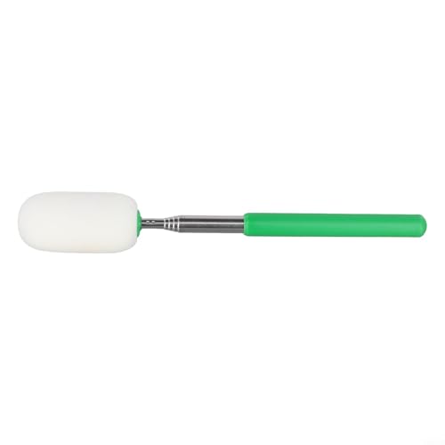 Telescoping Sponge On Pottery Tool For Sculpture With Extendable Metal Rod And Soft Spiral Handle For Narrow Neck Clay Pots Water Removal Green 26 To 103 Cm Range Dual Size Heads Included(M)