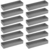 Teling 12 Pcs Grey Large Rectangular Desk Organizer Set Half Accessory Tray Plastic Tabletop Organizer for Office Home or Study Dimensions: 9.45 x 2.95 x 1.38 Inches