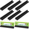 Teling 6 Pieces Name Plates Holder for Classroom Desk Self with Pen Holder Adhesive and Removable Nameplate Stand Black Plastic Name Tag Display for Classrooms School, 1.5 x 12 x 1 Inch