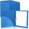 Teling 8 Pack Punchless Clamp Binder Folder Ringless Binder with Metal Clip and Poly Covers Flex Colored Swing Clamp for Work School Documents, 9.7 x 11.5 Inch(Blue)