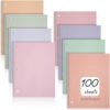 Teling 8 Pcs 1 Subject Spiral Notebook Wide Ruled Colored Notebook 8 x 10 1/2 Inch Pastel Spiral Notebook 3 Hole Divider Pockets Assorted Colors Easy Tear 100 Sheets Office (Cute Color)