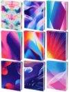 Teling 9 Pack Stretchable Book Covers Jumbo Fabric Book Covers for Hardcover Textbooks Reusable Washable Back to School Supplies 9 x 11 Inches for Kids Classroom Student(Cosmic)
