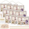 Teling 9 Pack Wood Bulletin Boards with Linen 12''x 16'' Cork Board for Walls with 90 Pushpin Decorative Wood Framed Display for School Office Home Decor (Netural White)