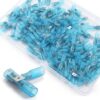 Tellegloww 200 Pcs Blue Heat Shrink Spade Connectors AWG 16-14 Female and Male Spade Terminals Electrical Quick Disconnect Wire Connectors for Watercraft, Electronics and Automotive