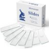 Tellegloww 50 Pcs Microscope Slides with Single Concave 76x26mm, Pre-Cleaned Blank Glass Slides, Microscopes Supplie for Biological Monocular Binocular Trinocular Microscopes