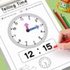 Telling Time Workbook for Kids: Digital & Analog Clock Practice, 32 Pages for Kids Learning to Tell Time