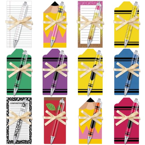 Tellingyou 60 Pcs Teacher Appreciation Gifts Teacher Notepads with Pen Composition Notepads Sticky Notes Memo Pads Bulk to Do List for Teacher's Day Birthday School Office Back to School Present