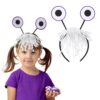Tellingyou Halloween Monster Costume for Kids Purple Monster Big Eyes Headband for Girls Toddler Cosplay