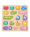 Telugu Tots Wooden Telugu Alphabet Puzzle for Toddlers – 17 Pieces (16 Vowels + Wooden Board), Bilingual Telugu English Learning Toy – Montessori Fine Motor Toy for Little Kids 18M+